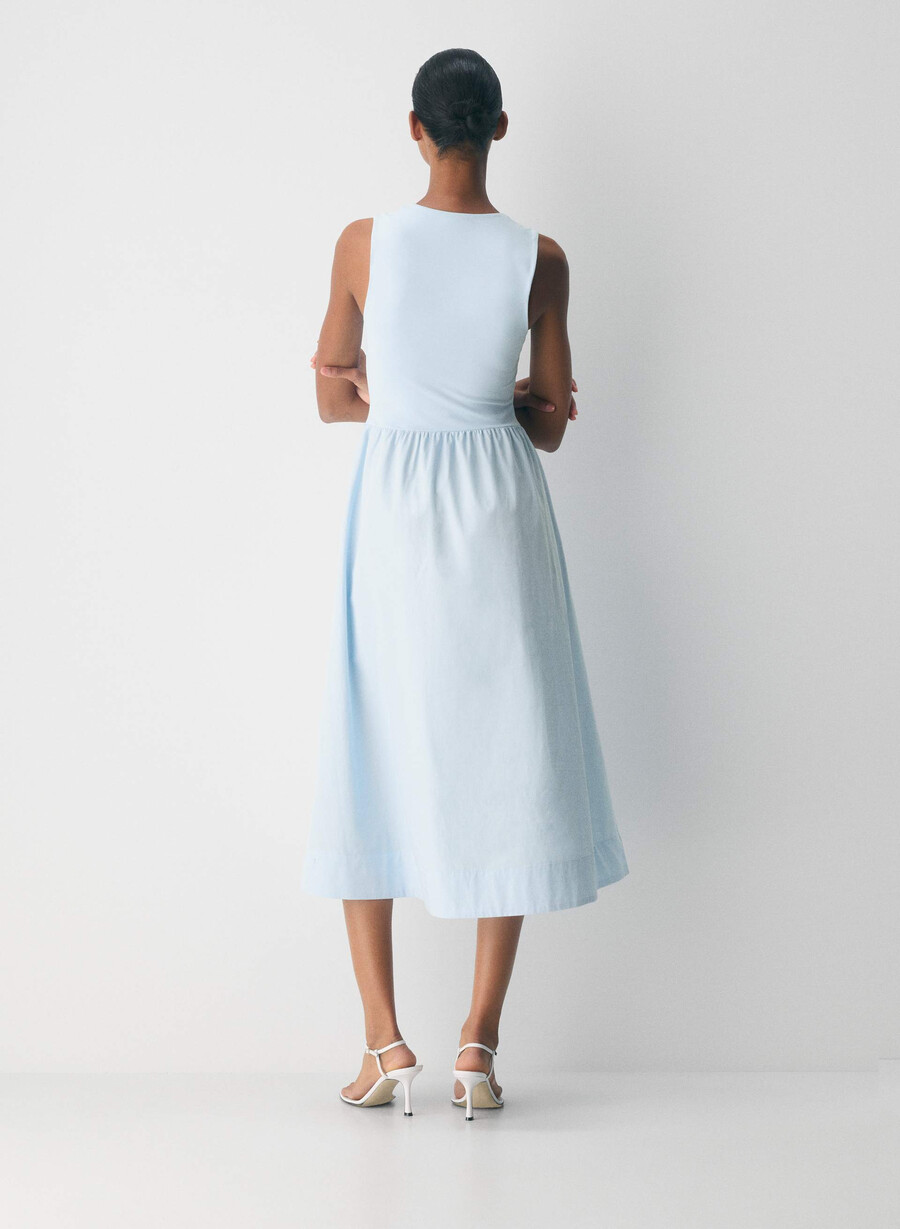 locale poplin dress villa blue