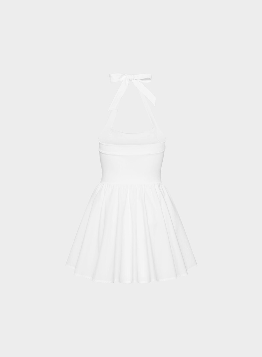 courtyard poplin dress bright white