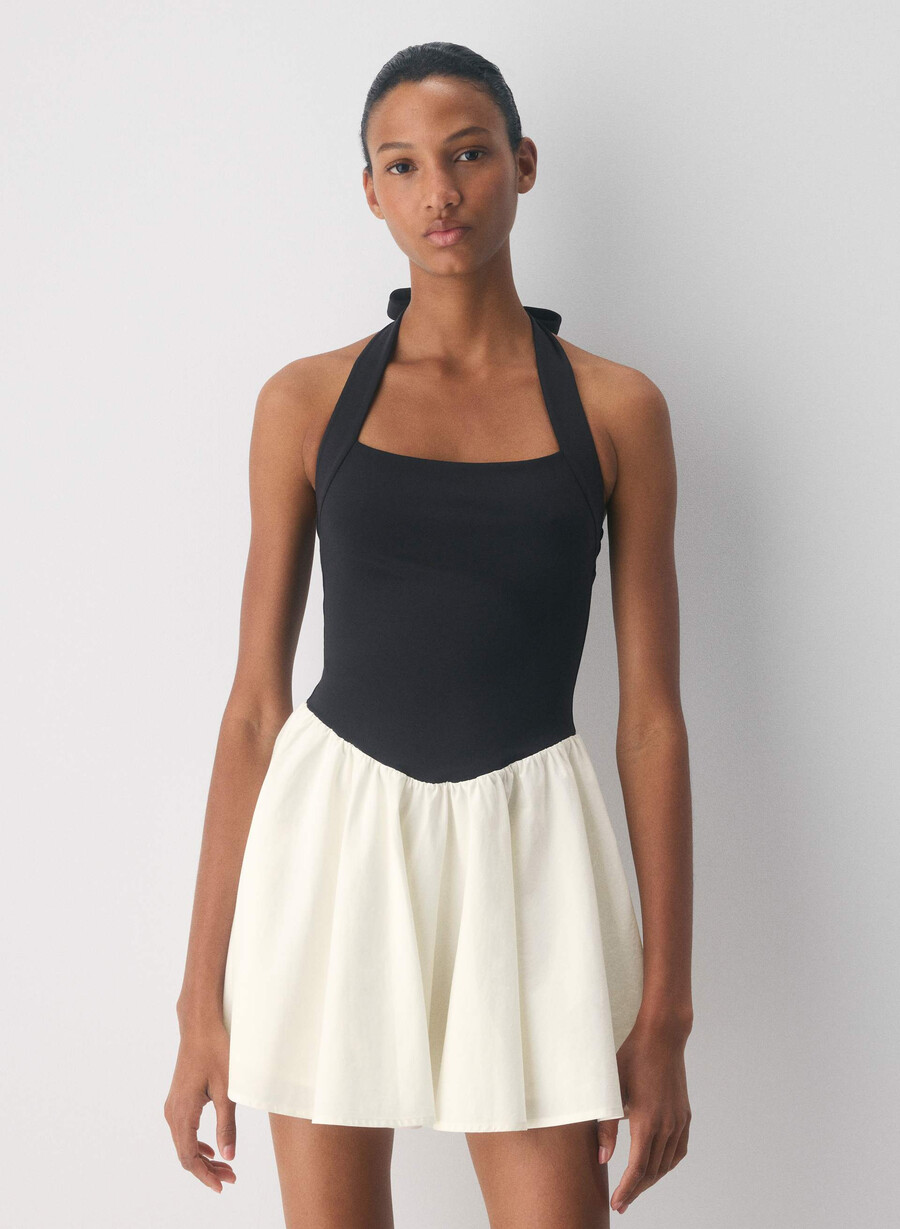 courtyard poplin dress light birchblack