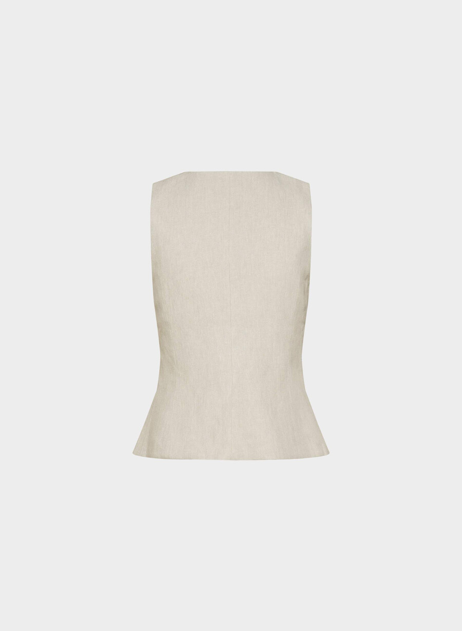 cruiselinen regal vest undyed dark ecru