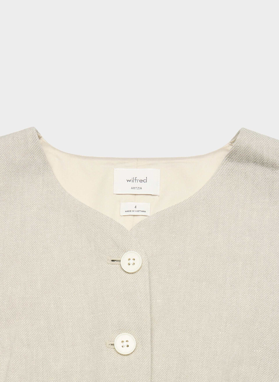 cruiselinen regal vest undyed dark ecru