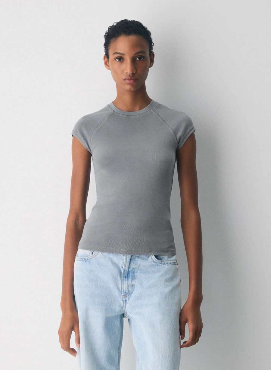 homestretch rib cassette capsleeve t-shirt vintage rvrtstn grey