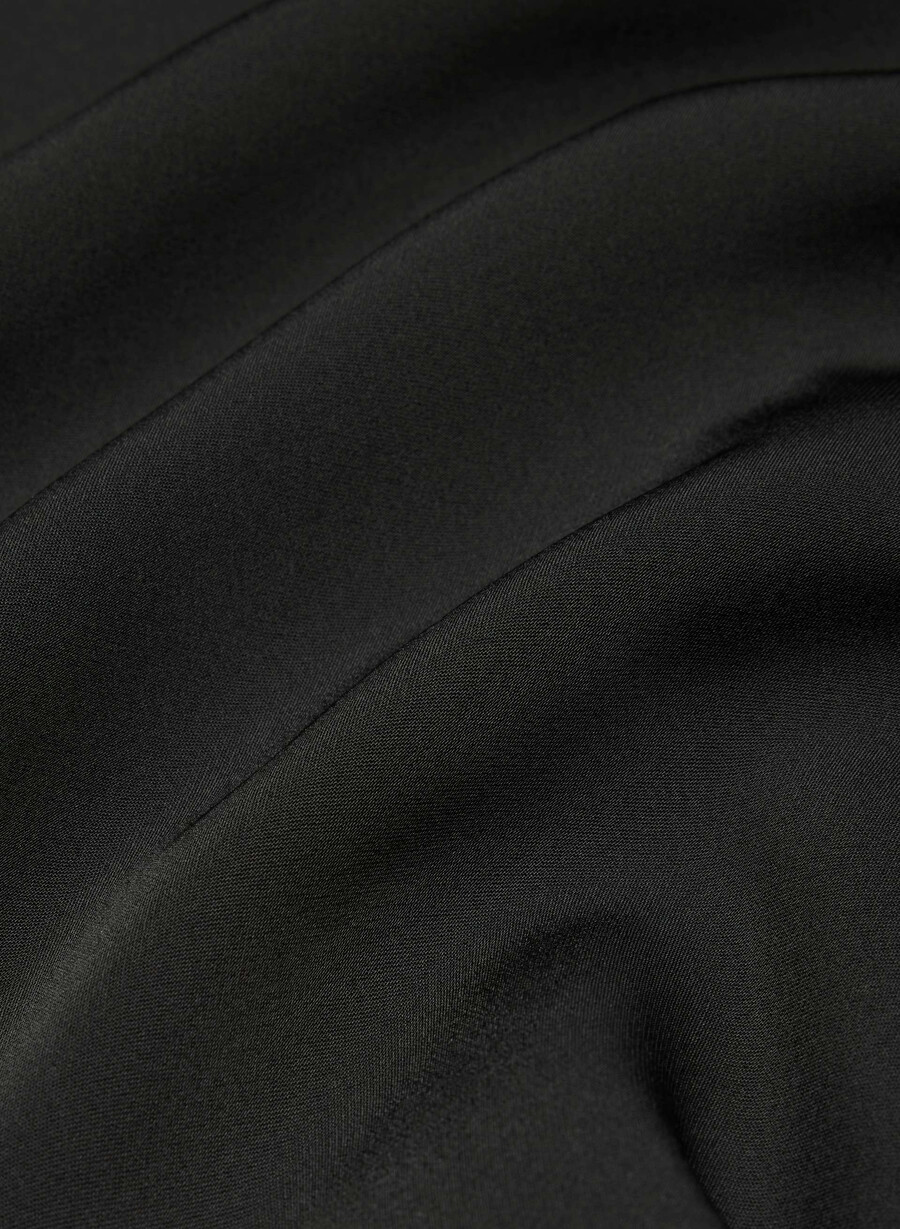 confession satin dress black