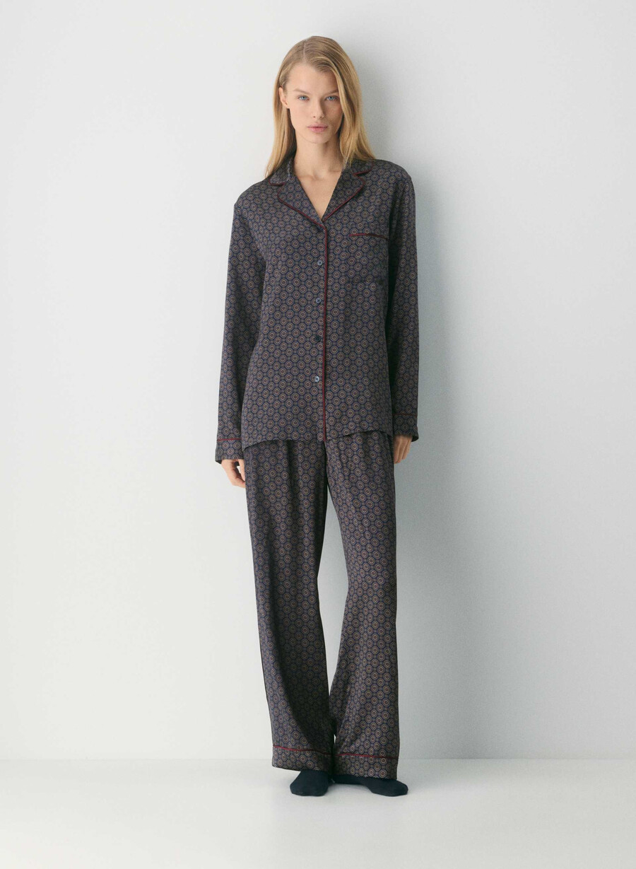 nightside silk pajama shirt admiral cardamon