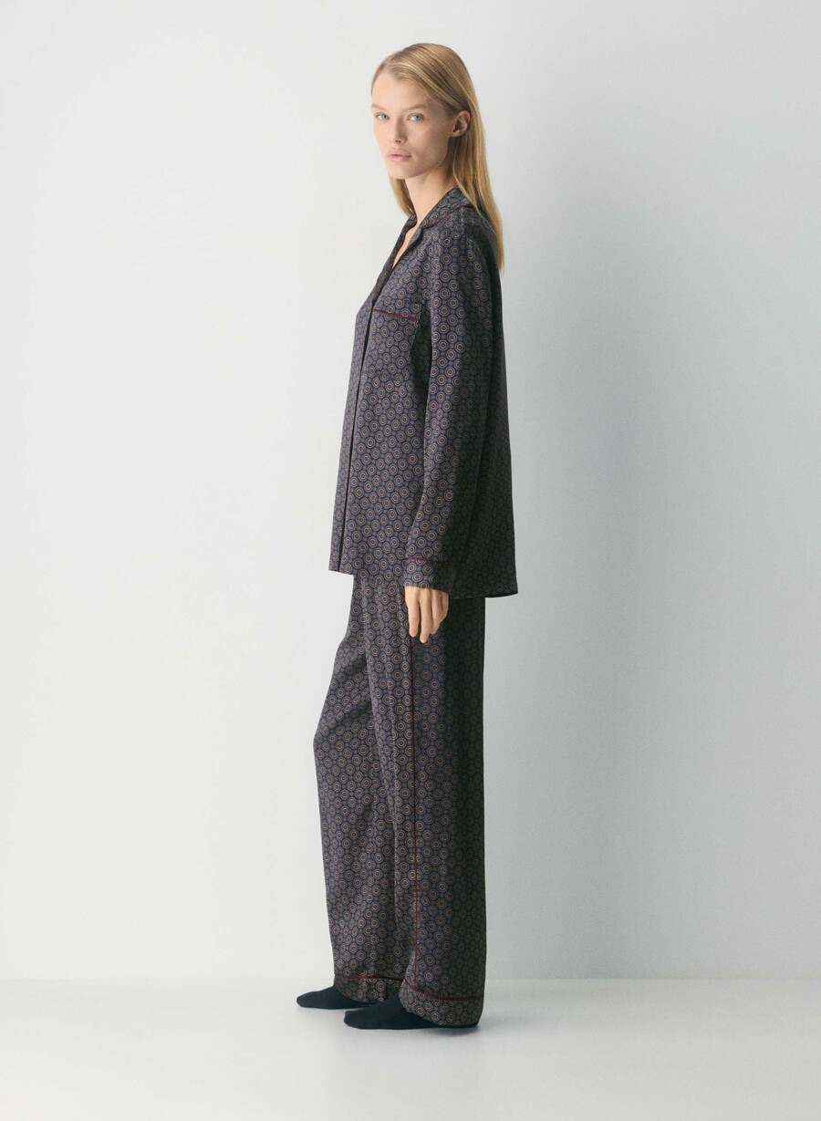 nightside silk pajama shirt admiral cardamon
