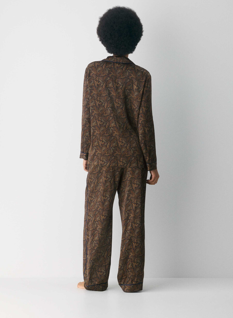 nightside silk pajama shirt drk nt nvycnmn