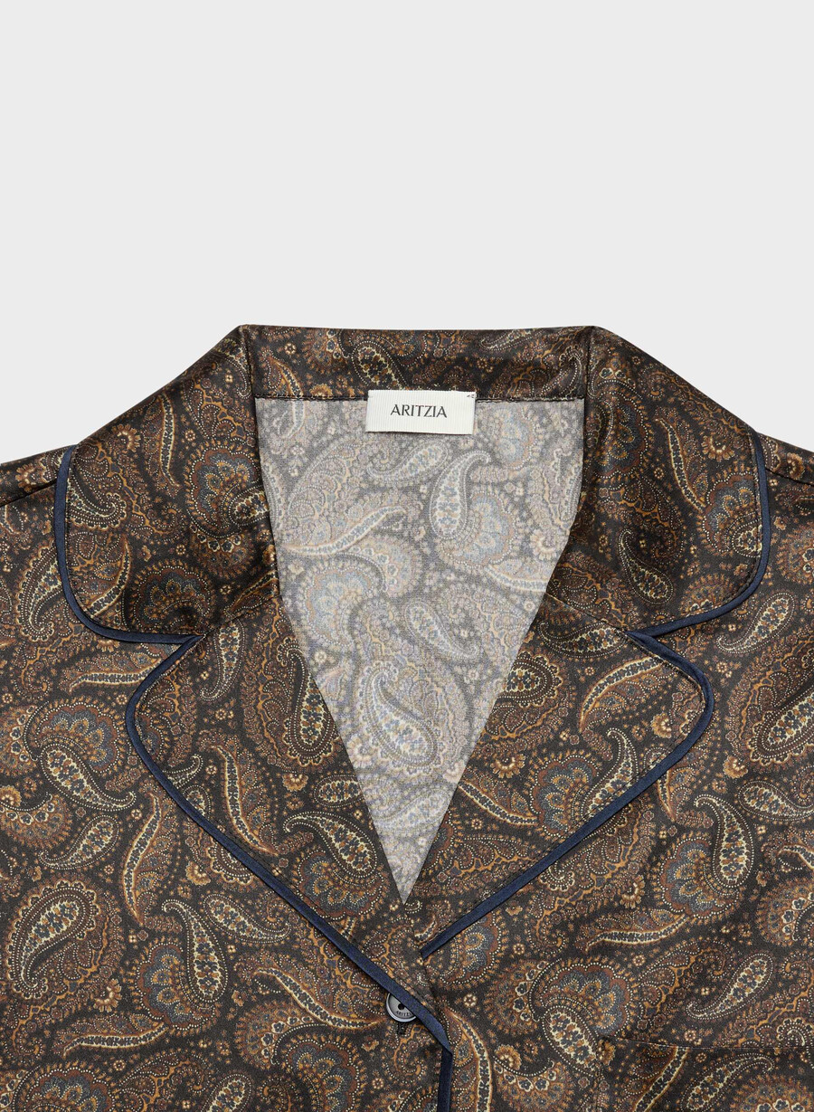 nightside silk pajama shirt drk nt nvycnmn