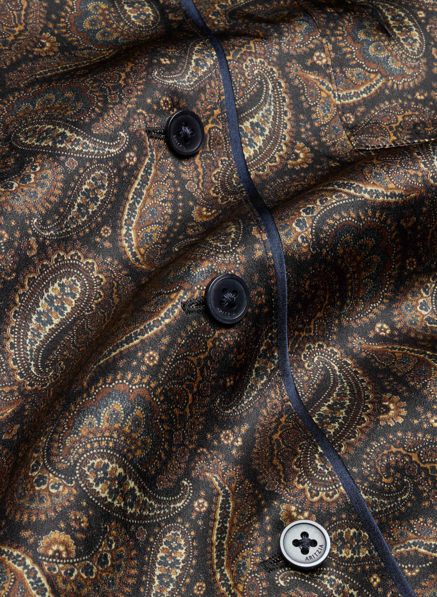 nightside silk shortsleeve pajama shirt drk nt nvycnmn