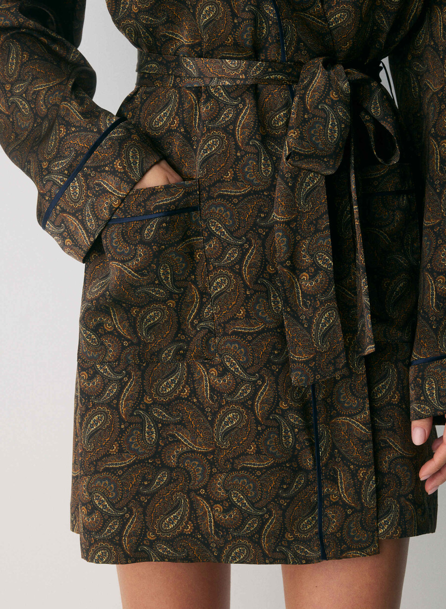 nightside silk pajama robe drk nt nvycnmn