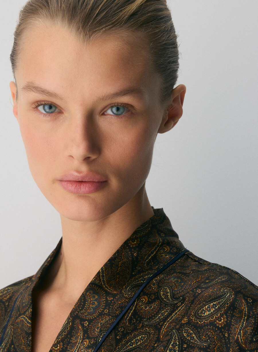 nightside silk pajama robe drk nt nvycnmn