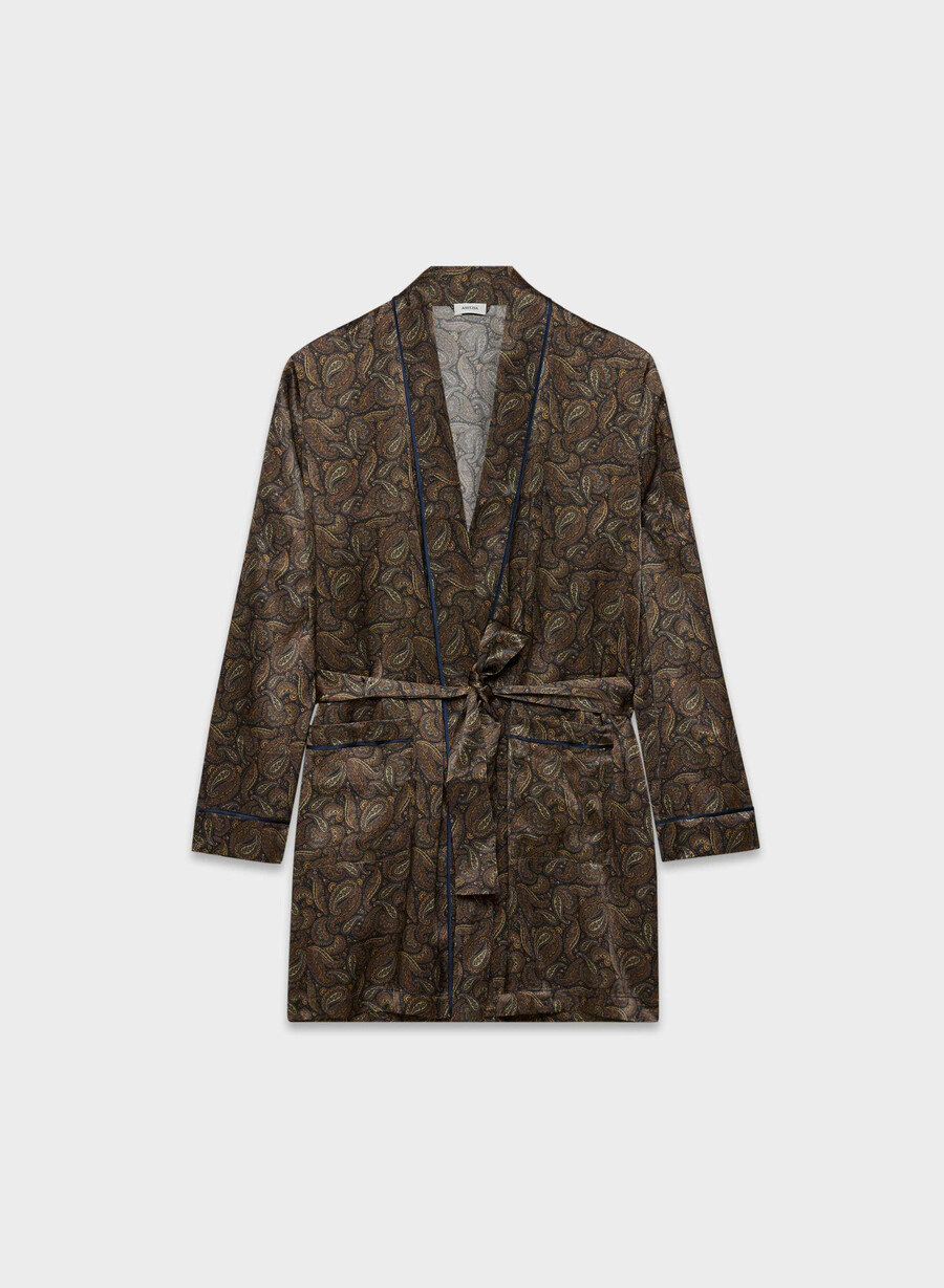 nightside silk pajama robe drk nt nvycnmn