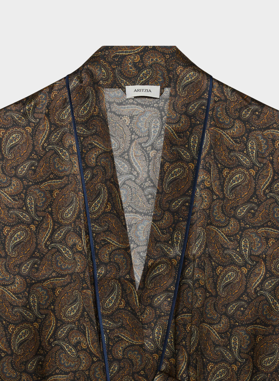 nightside silk pajama robe drk nt nvycnmn