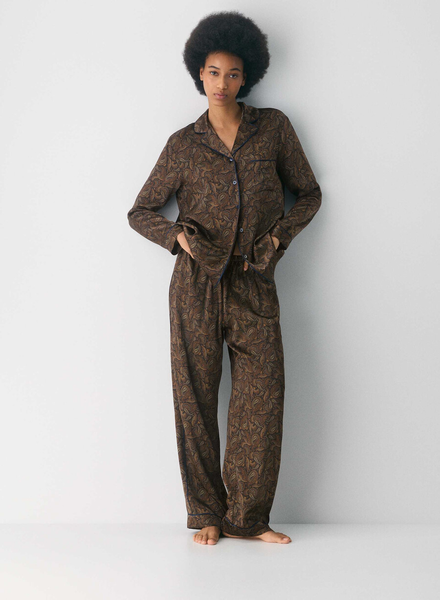 nightside silk pajama pant drk nt nvycnmn