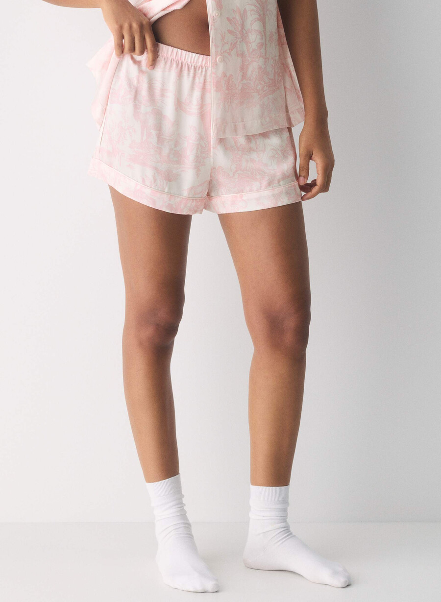 nightside silk pajama boxer short lght bch dk cpd pnk