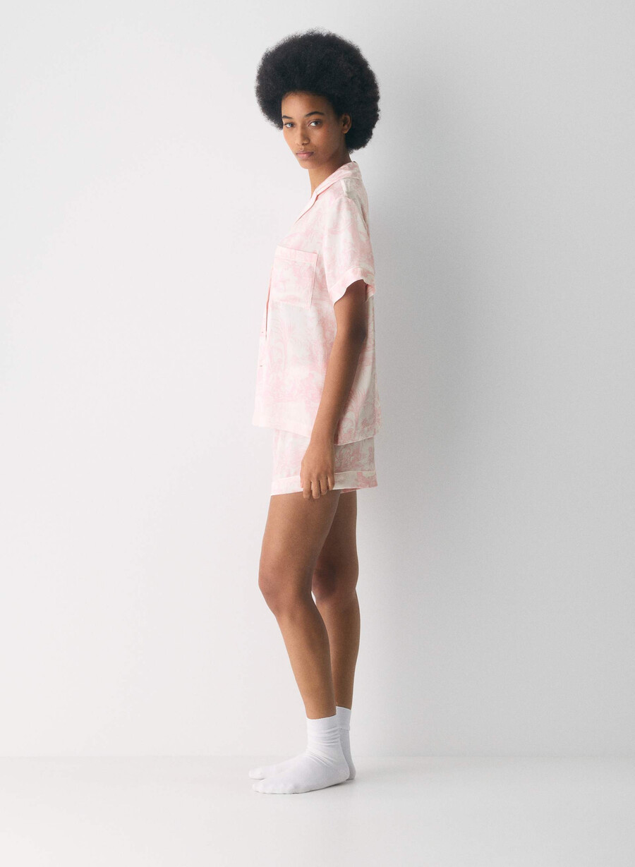 nightside silk pajama boxer short lght bch dk cpd pnk