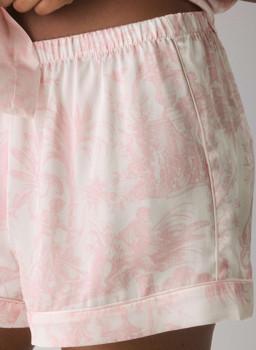 nightside silk pajama boxer short lght bch dk cpd pnk