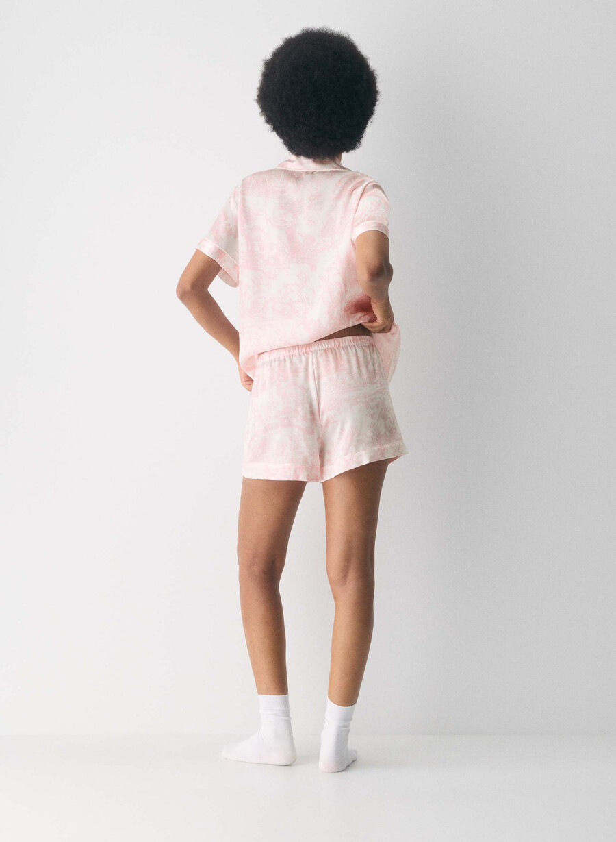 nightside silk pajama boxer short lght bch dk cpd pnk