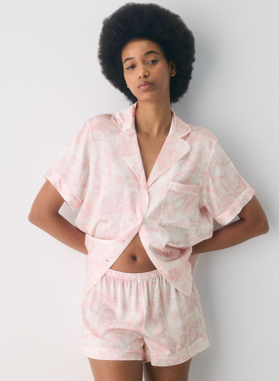nightside silk pajama boxer short lght bch dk cpd pnk