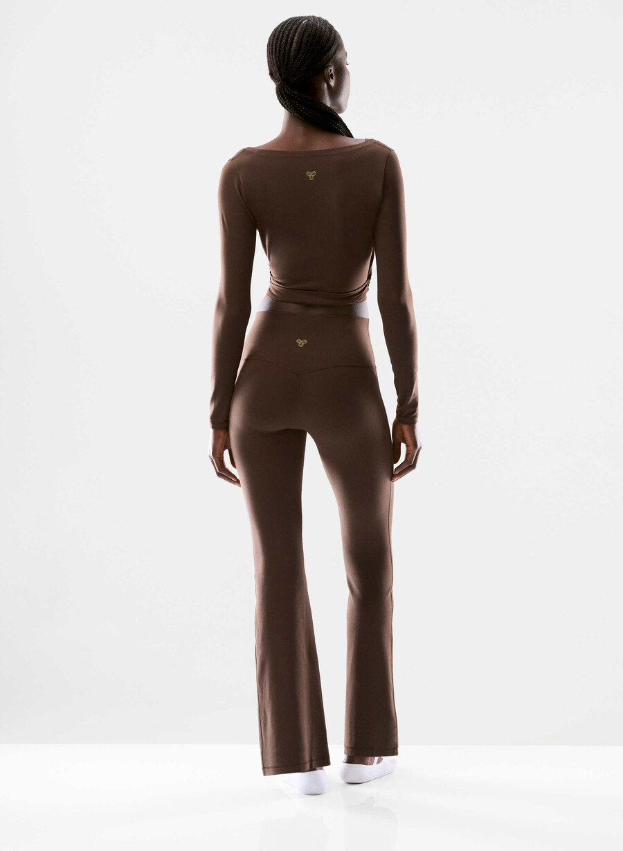 butter cheeky infinite hi flare 30 legging rich mocha brown
