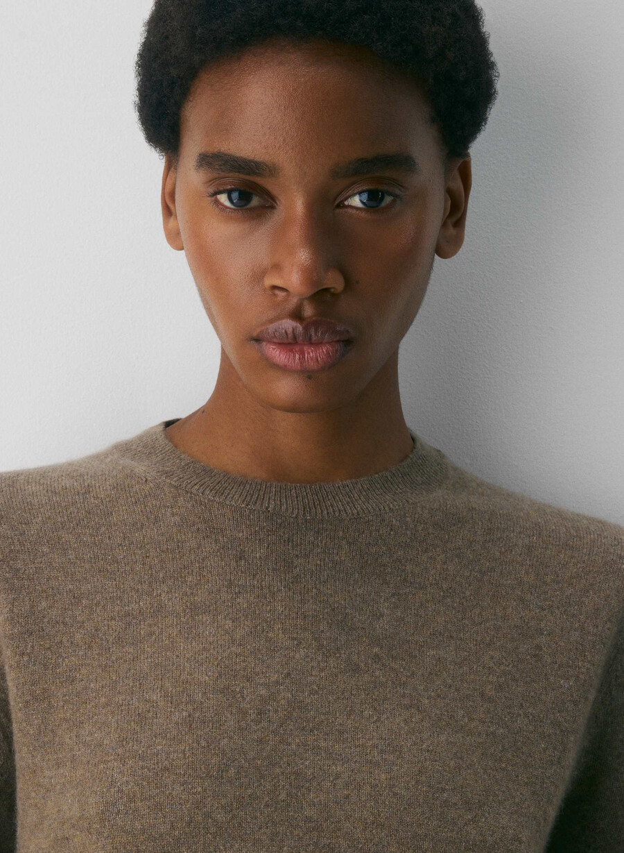 bare cashmere bloor sweater heather folio brown