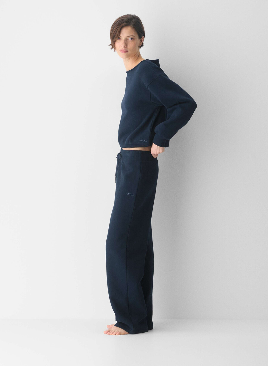 cozy sweatfleece bf off-shoulder sweatshirt admiral