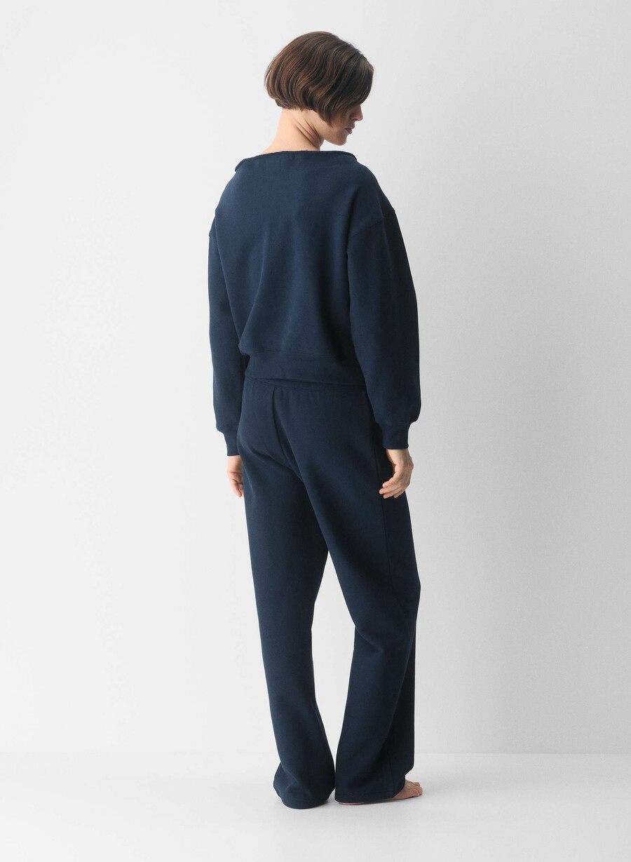 cozy sweatfleece bf off-shoulder sweatshirt admiral