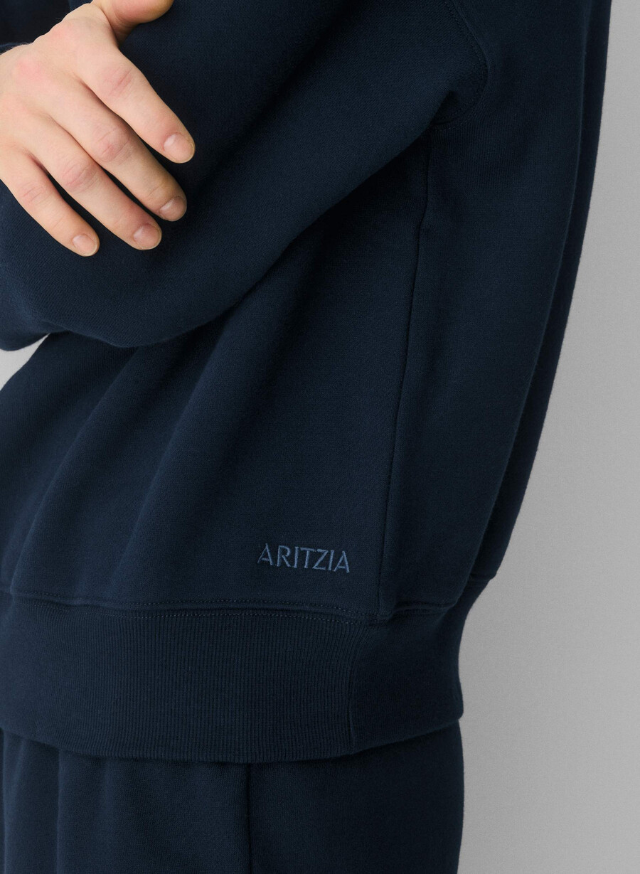 cozy sweatfleece bf off-shoulder sweatshirt admiral