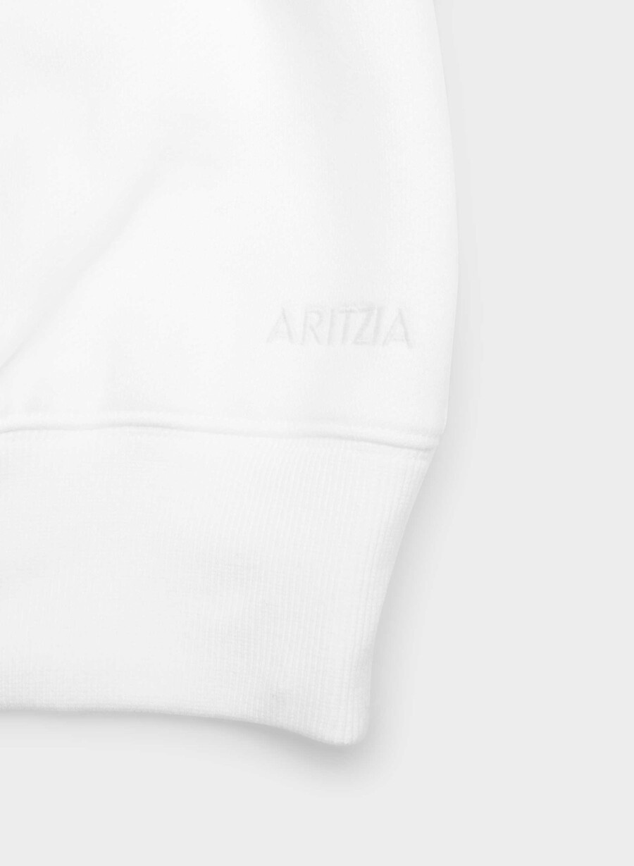 cozy sweatfleece bf off-shoulder sweatshirt white