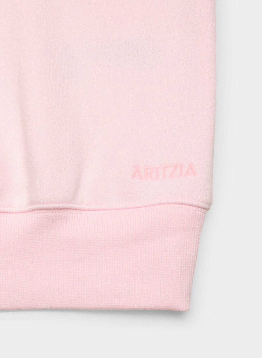 cozy sweatfleece bf off-shoulder sweatshirt villa pink