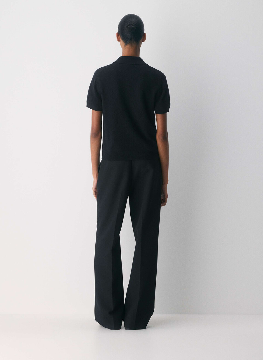 bare cashmere cellini polo sweater black