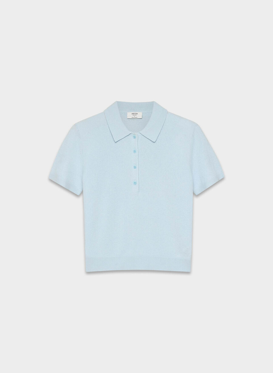 bare cashmere cellini polo sweater villa blue