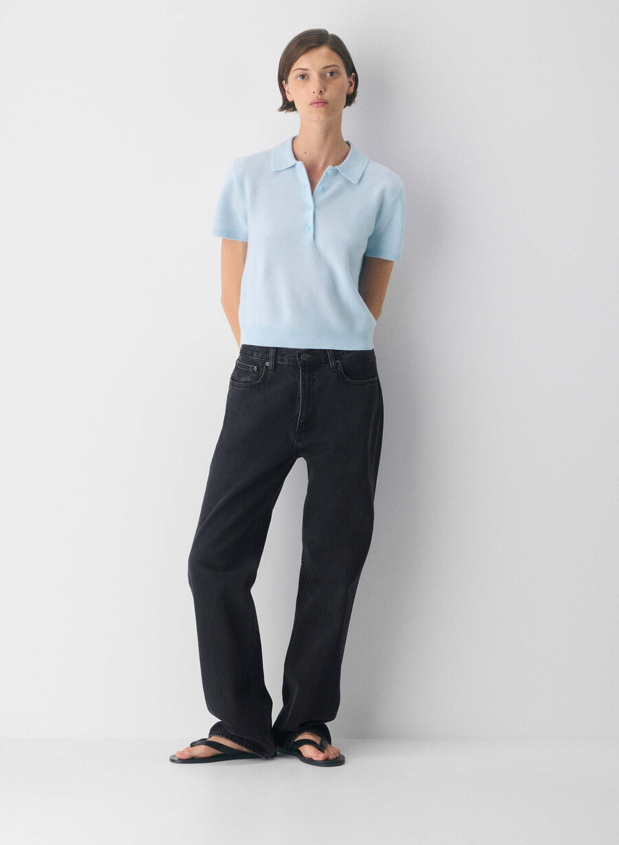 bare cashmere cellini polo sweater lmndhthr fol bwn