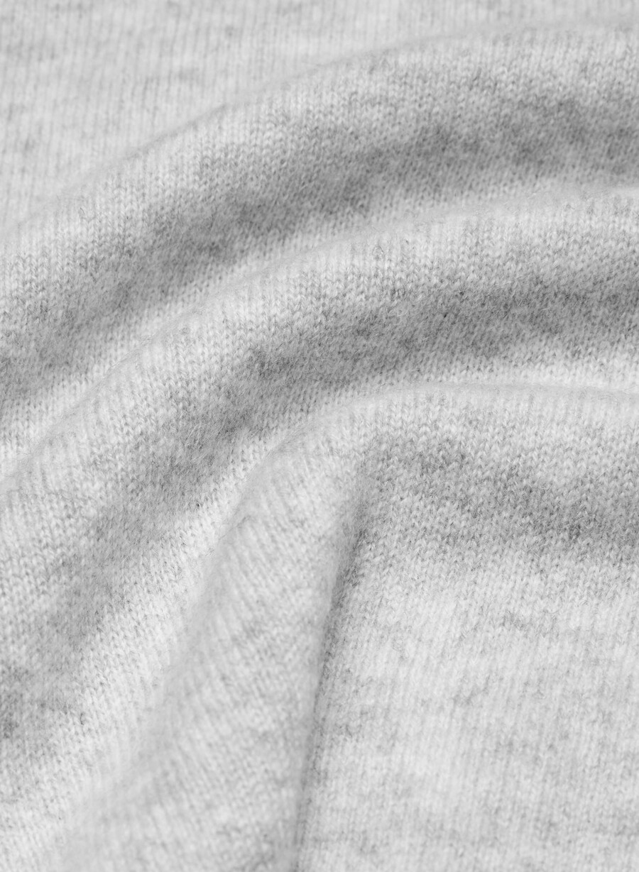 bare cashmere cellini polo sweater heather chrome