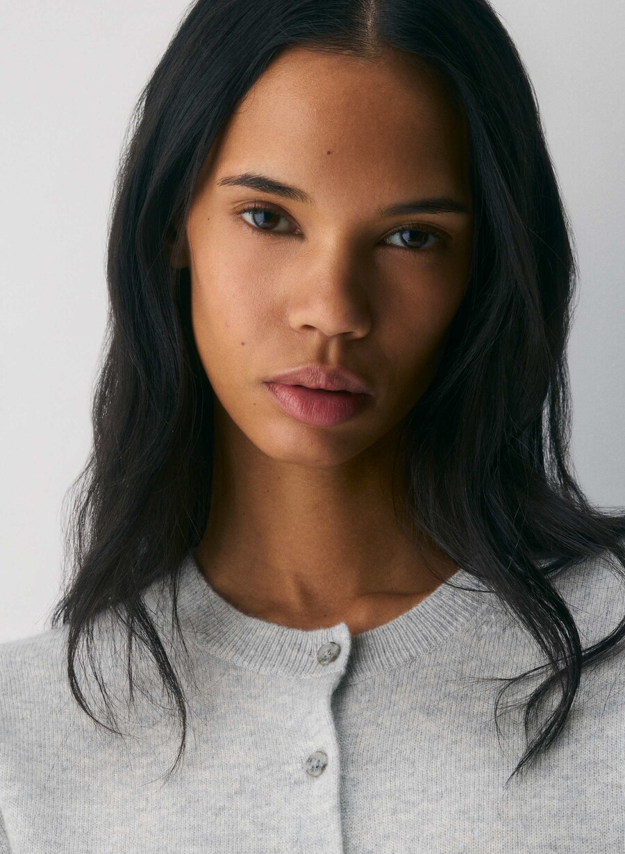 bare cashmere shortsleeve crew cardigan lmndhthr fol bwn