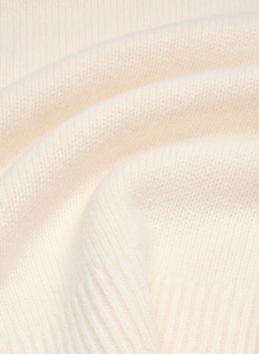plush cashmere oversized polo sweater whisper white