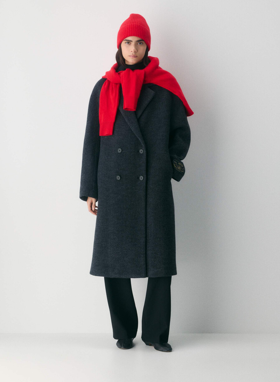 cashmere rib beanie flashing red