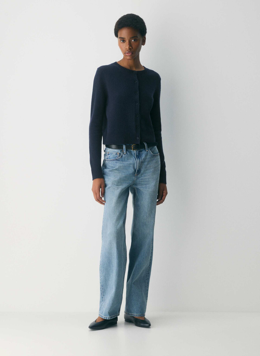essential cashmere acme cardigan lemonade