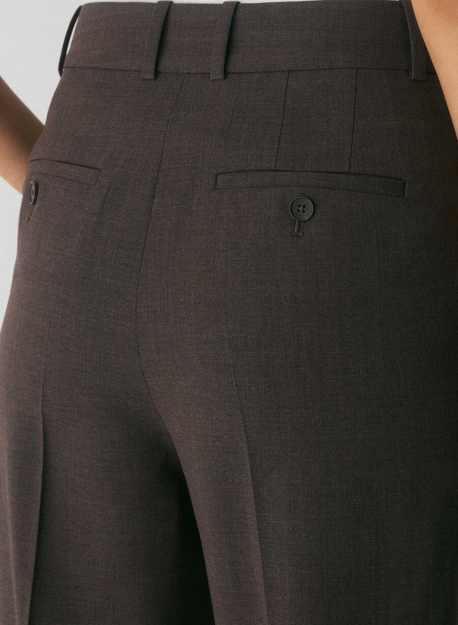 new agency wool pant heather rich mocha brn