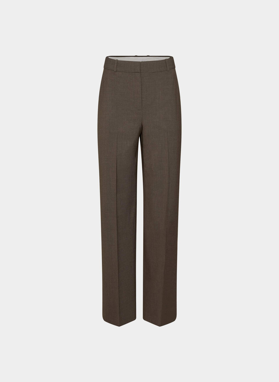 new agency wool pant heather rich mocha brn