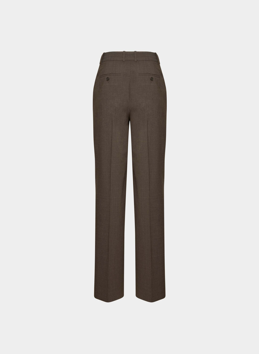 new agency wool pant heather rich mocha brn