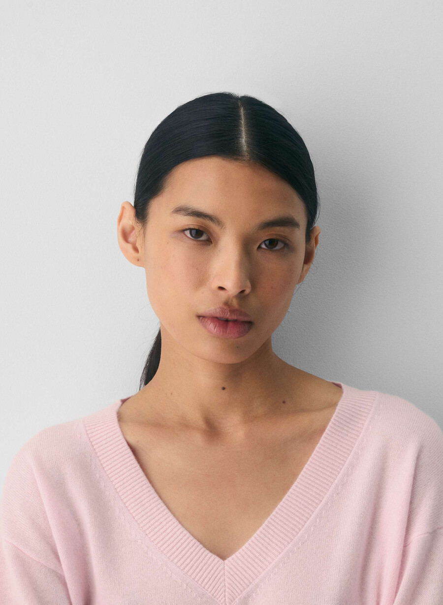 bare cashmere composition sweater villa pink