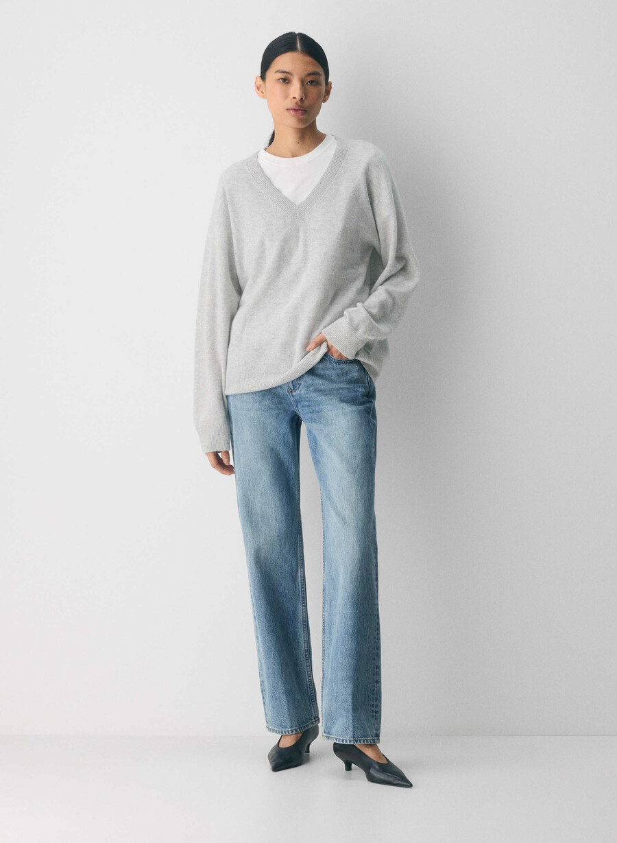 bare cashmere composition sweater heather chrome