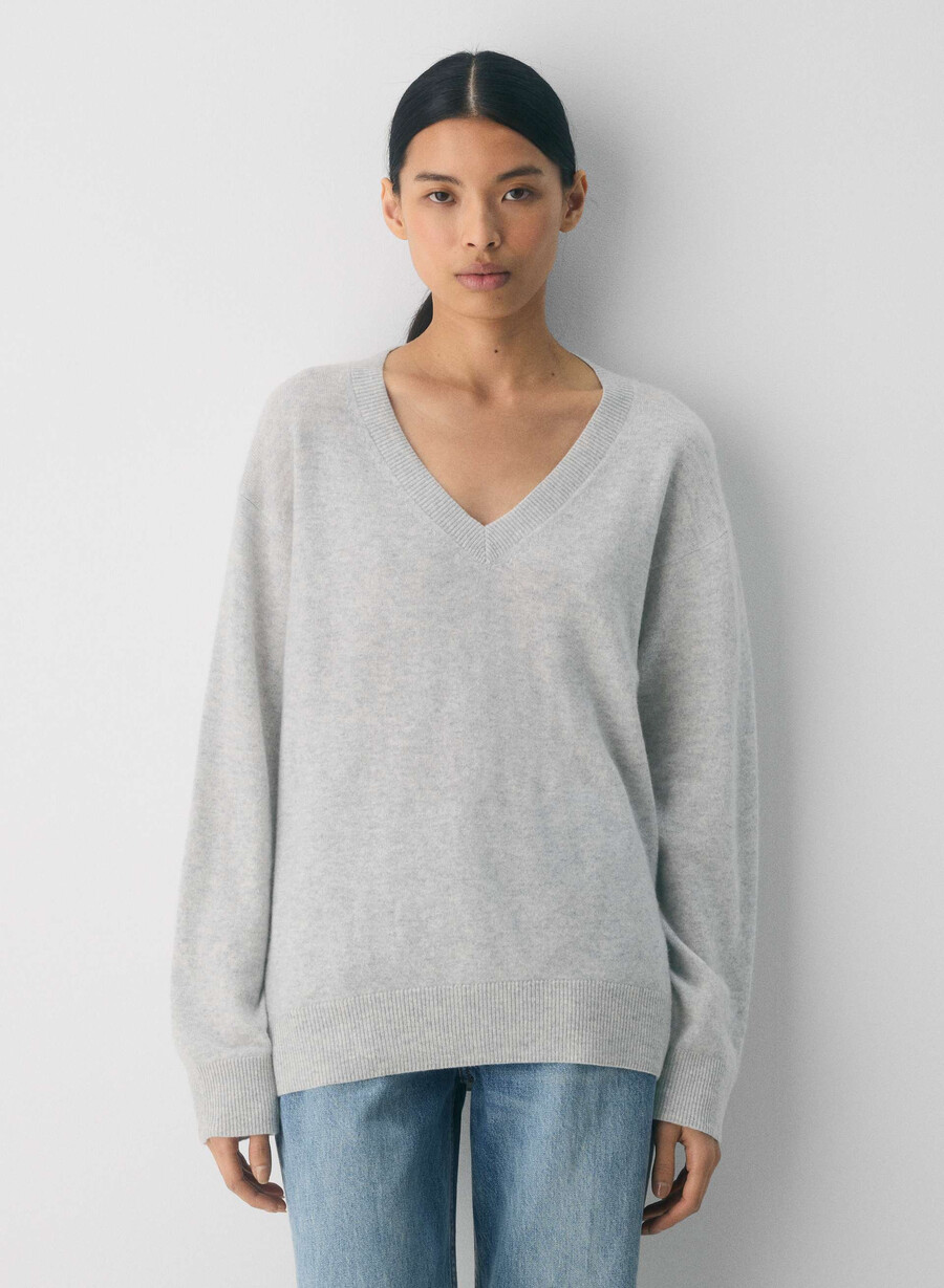 bare cashmere composition sweater heather chrome