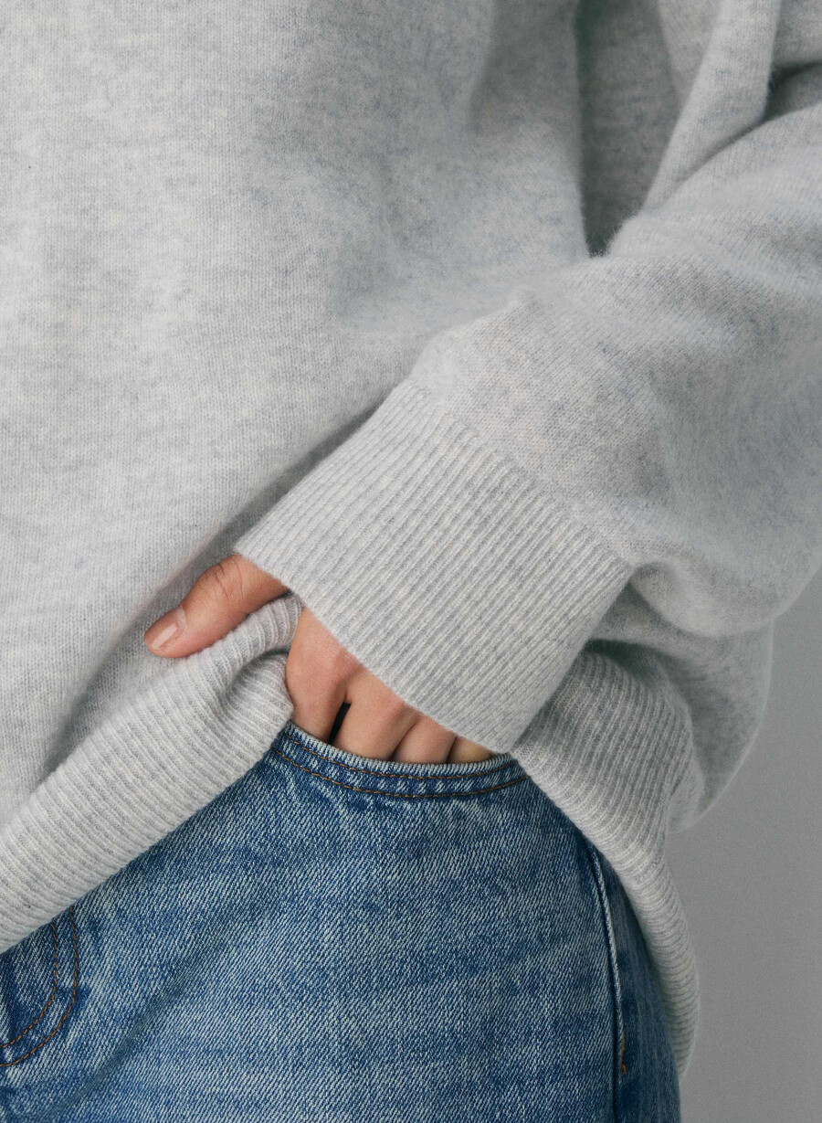 bare cashmere composition sweater heather chrome