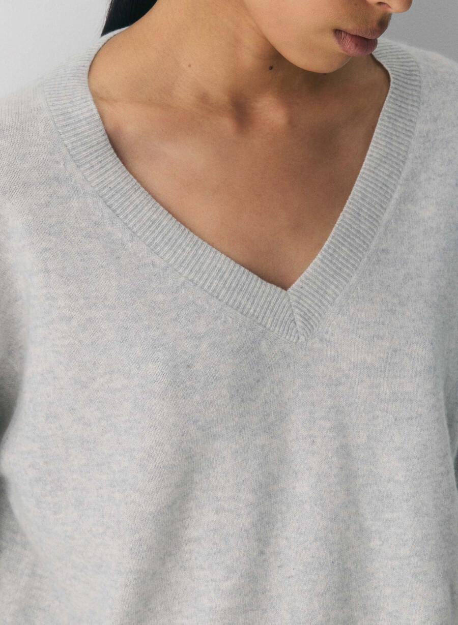 bare cashmere composition sweater heather chrome