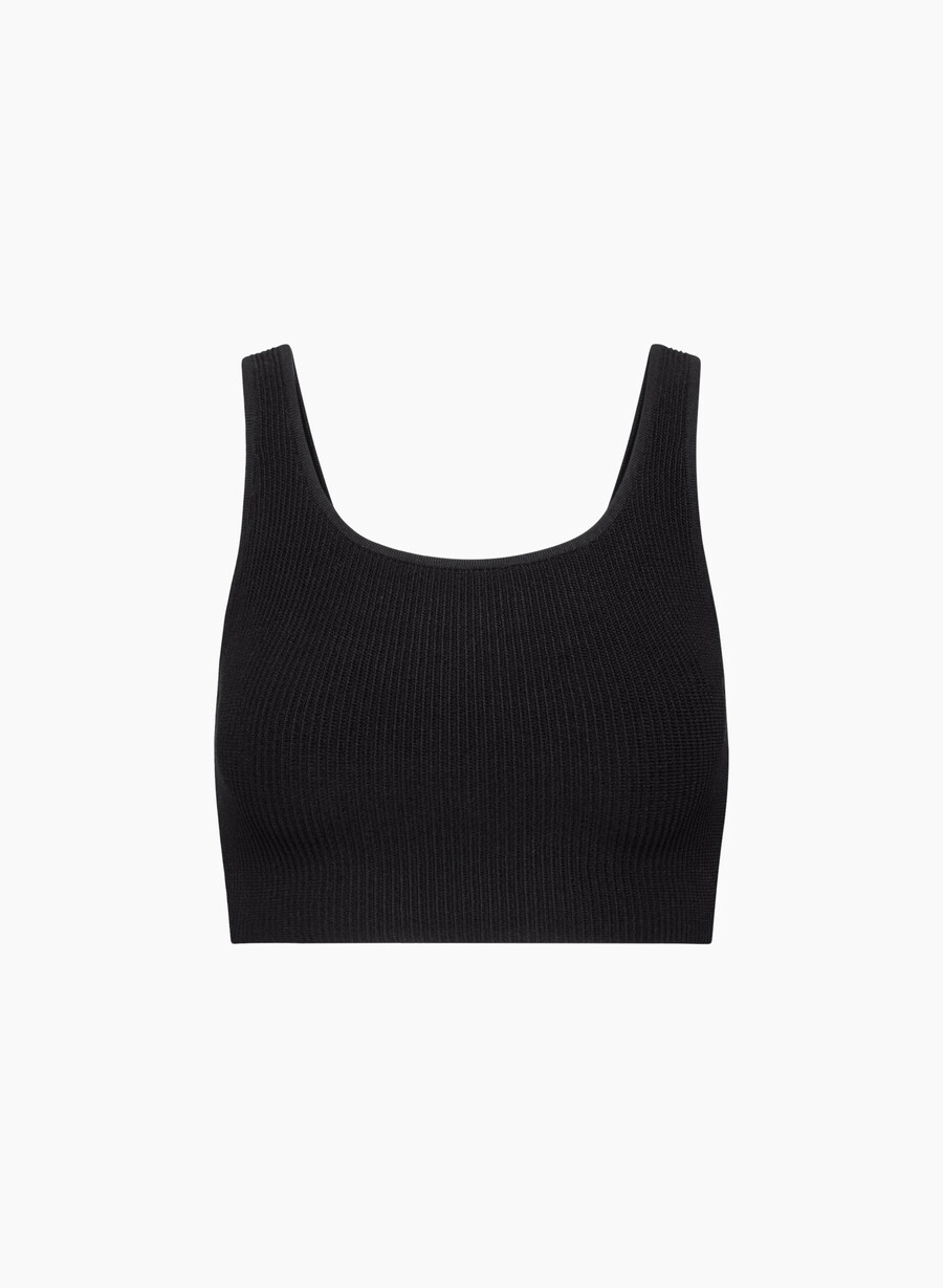 sculpt knit squareneck cropped tank black