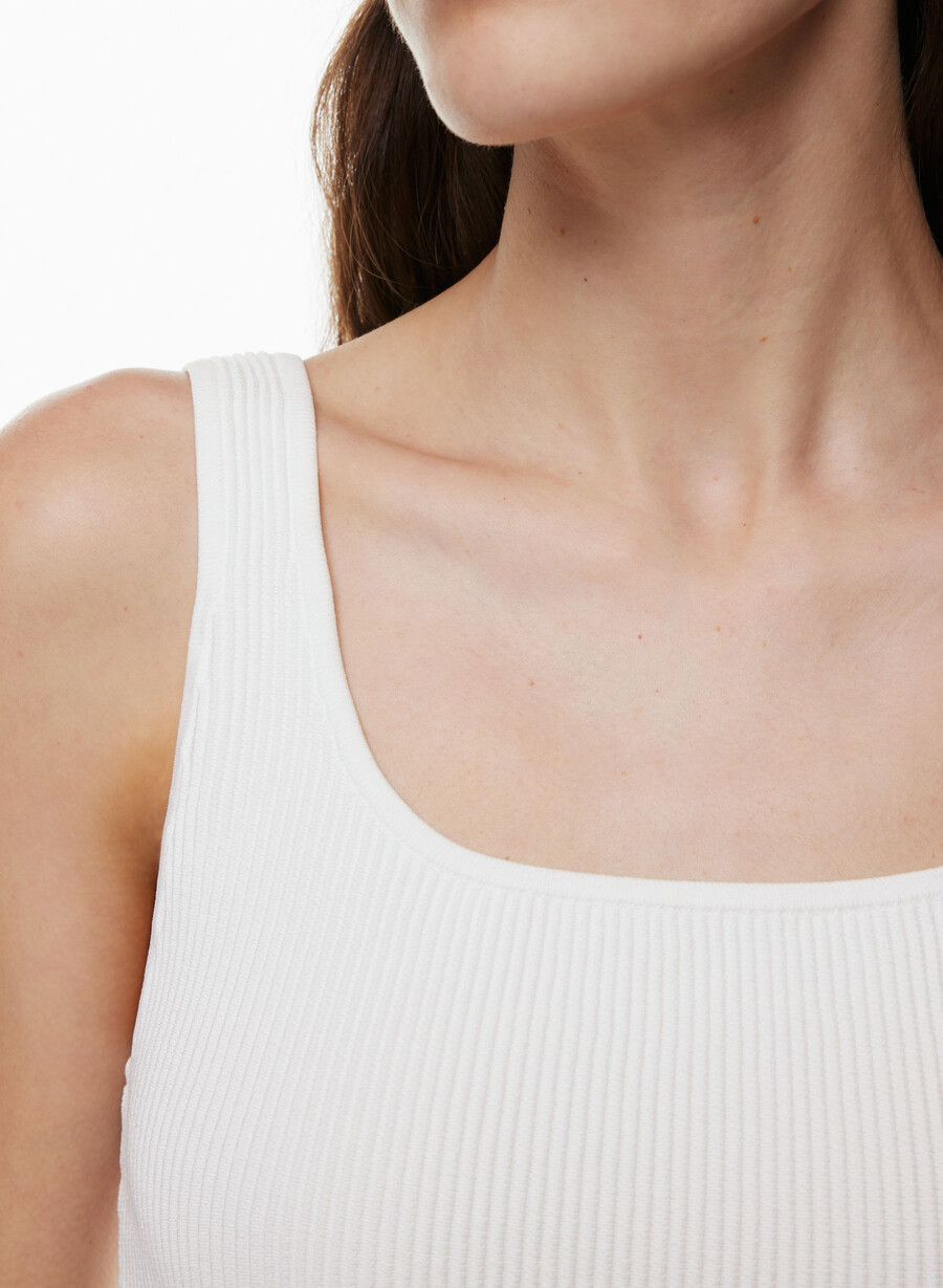 sculpt knit squareneck tank white