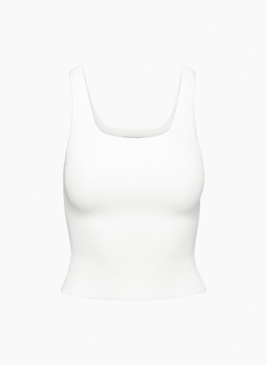 sculpt knit squareneck tank white