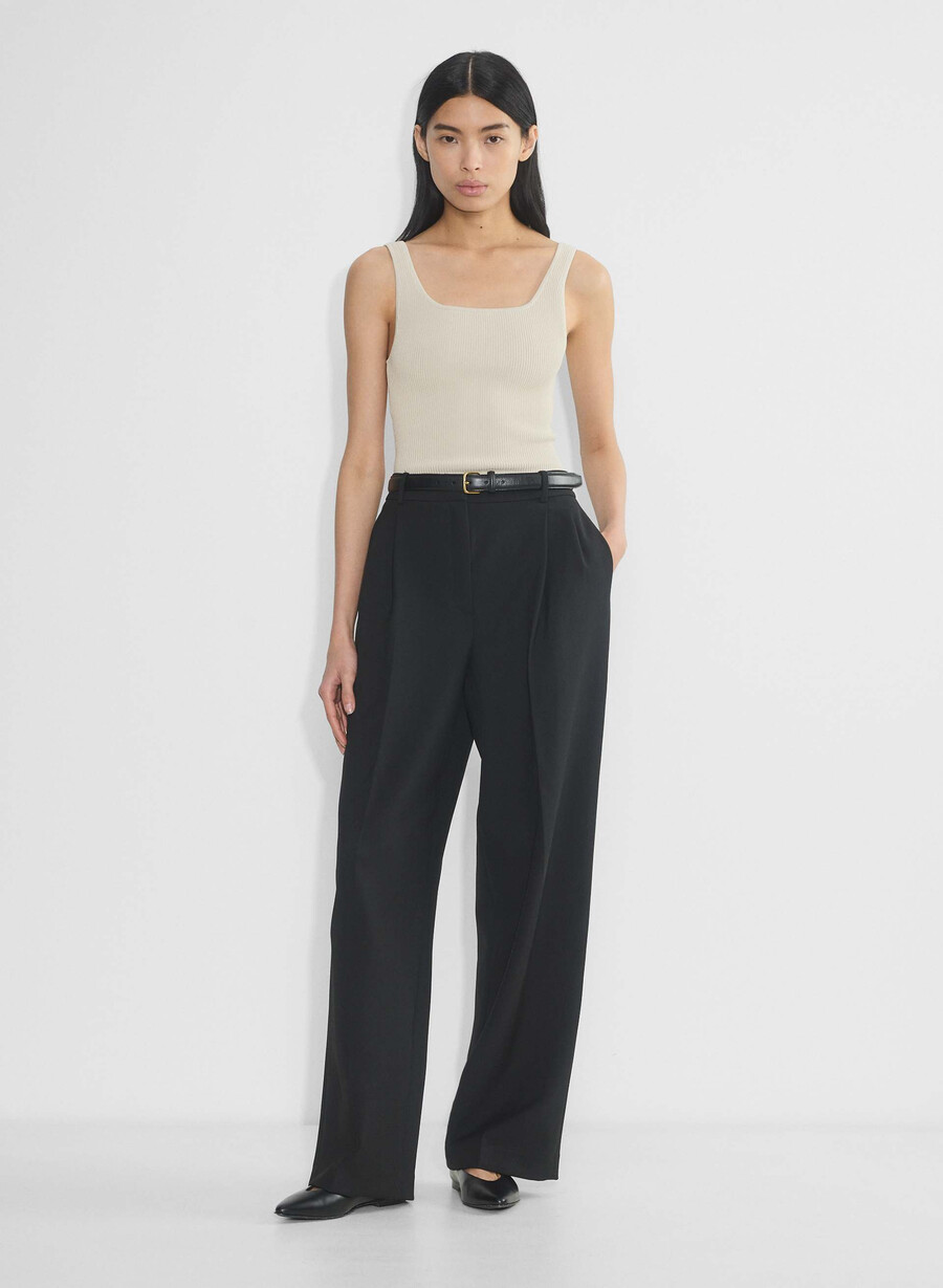 sculpt knit squareneck tank matte pearl