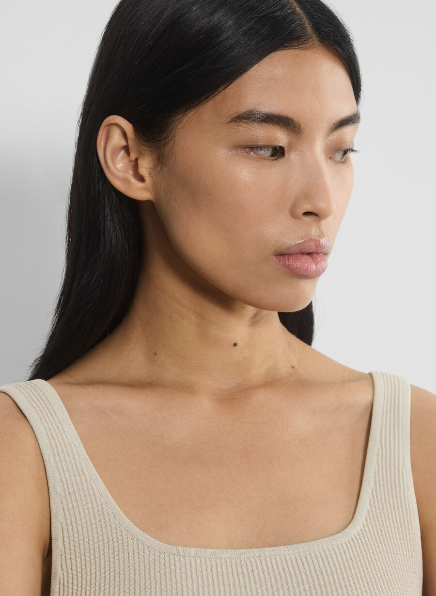 sculpt knit squareneck tank matte pearl